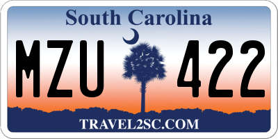SC license plate MZU422