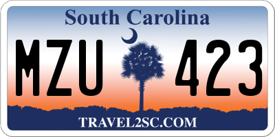 SC license plate MZU423