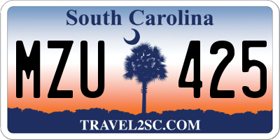 SC license plate MZU425