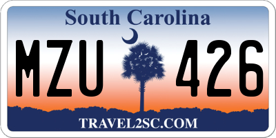 SC license plate MZU426
