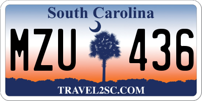 SC license plate MZU436