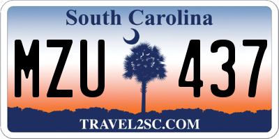 SC license plate MZU437