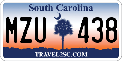 SC license plate MZU438