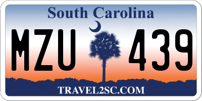 SC license plate MZU439