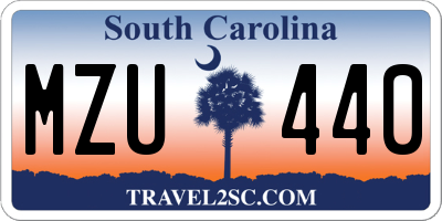 SC license plate MZU440