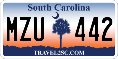 SC license plate MZU442