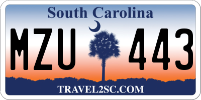 SC license plate MZU443