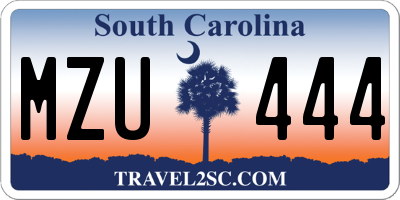 SC license plate MZU444