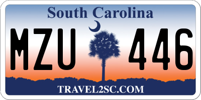 SC license plate MZU446