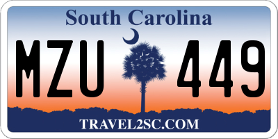 SC license plate MZU449