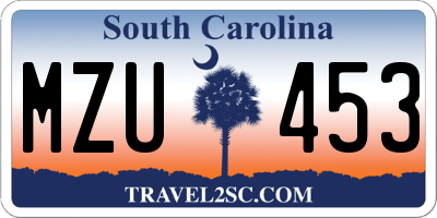 SC license plate MZU453