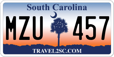 SC license plate MZU457