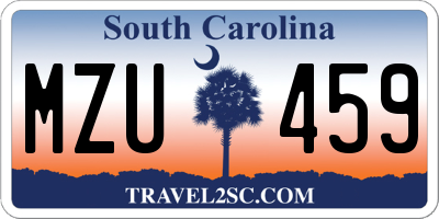 SC license plate MZU459
