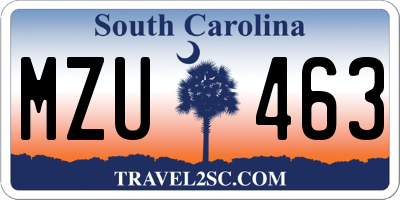 SC license plate MZU463