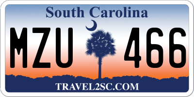 SC license plate MZU466