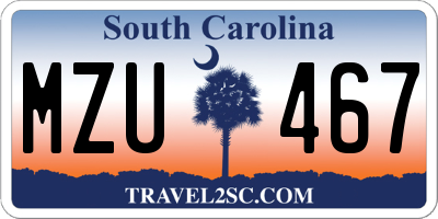 SC license plate MZU467