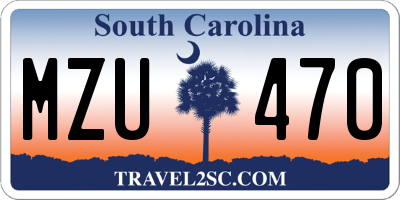 SC license plate MZU470