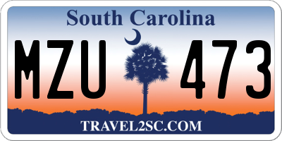 SC license plate MZU473