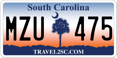 SC license plate MZU475