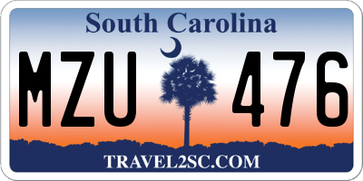 SC license plate MZU476