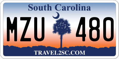 SC license plate MZU480