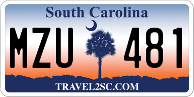 SC license plate MZU481