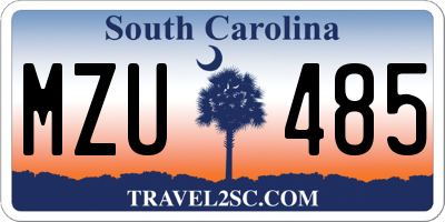 SC license plate MZU485
