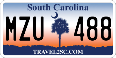 SC license plate MZU488