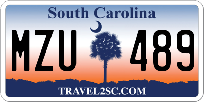SC license plate MZU489
