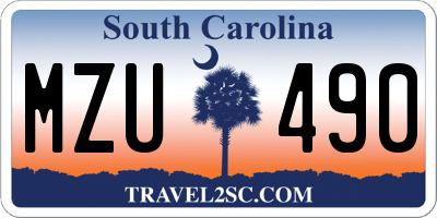 SC license plate MZU490