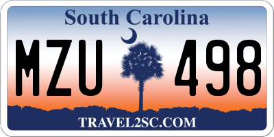 SC license plate MZU498