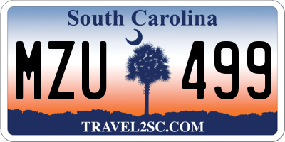 SC license plate MZU499