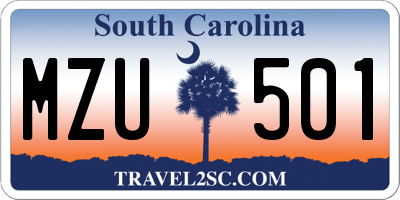 SC license plate MZU501
