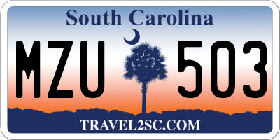 SC license plate MZU503