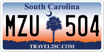 SC license plate MZU504