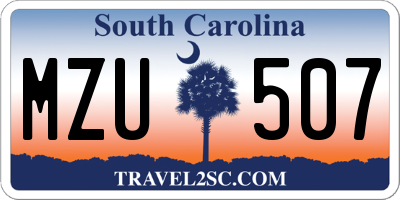 SC license plate MZU507