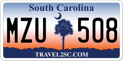 SC license plate MZU508