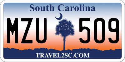 SC license plate MZU509