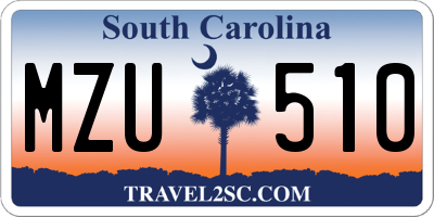 SC license plate MZU510