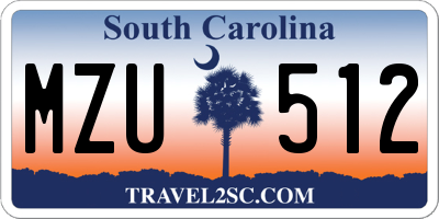 SC license plate MZU512