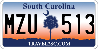 SC license plate MZU513