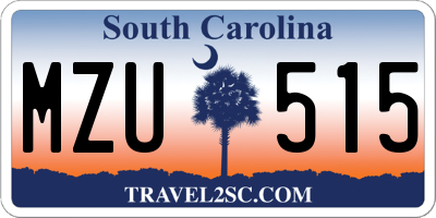 SC license plate MZU515