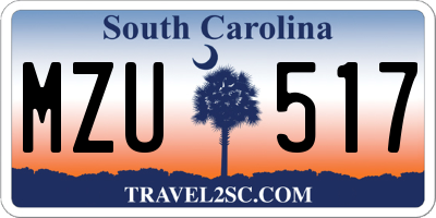 SC license plate MZU517