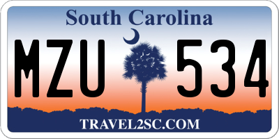 SC license plate MZU534