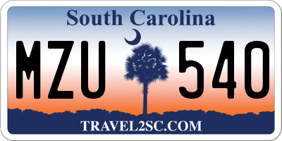 SC license plate MZU540