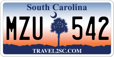 SC license plate MZU542
