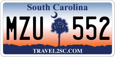 SC license plate MZU552