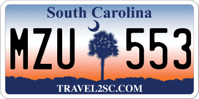 SC license plate MZU553