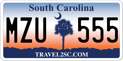 SC license plate MZU555