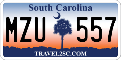 SC license plate MZU557